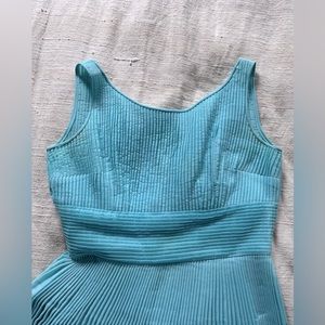 VINTAGE// KNIFE PLEAT PARTY DRESS// SEAFOAM